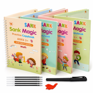 Reusable Kids Practice Book Set – ABC, Numbers, Maths & Drawing | Ages 3+